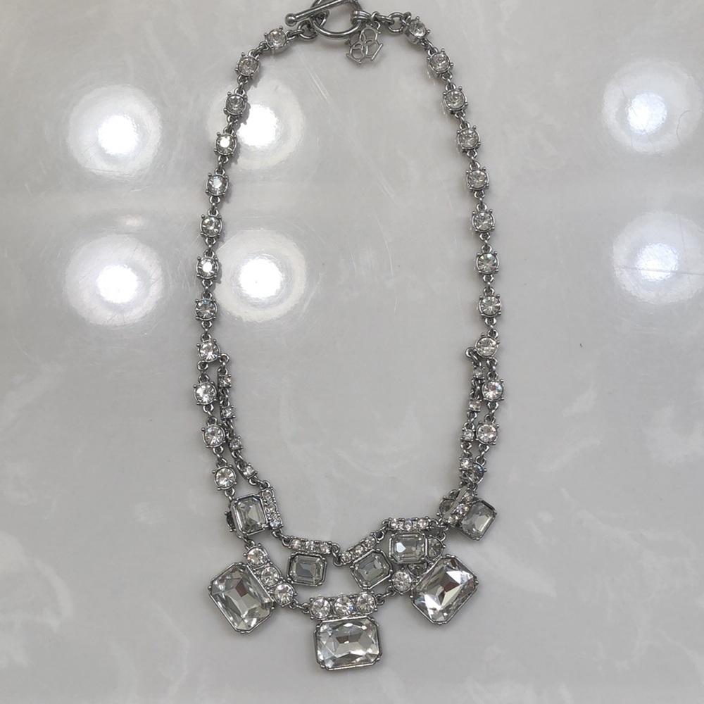 Rhinestone necklace, silver from Anne Taylor